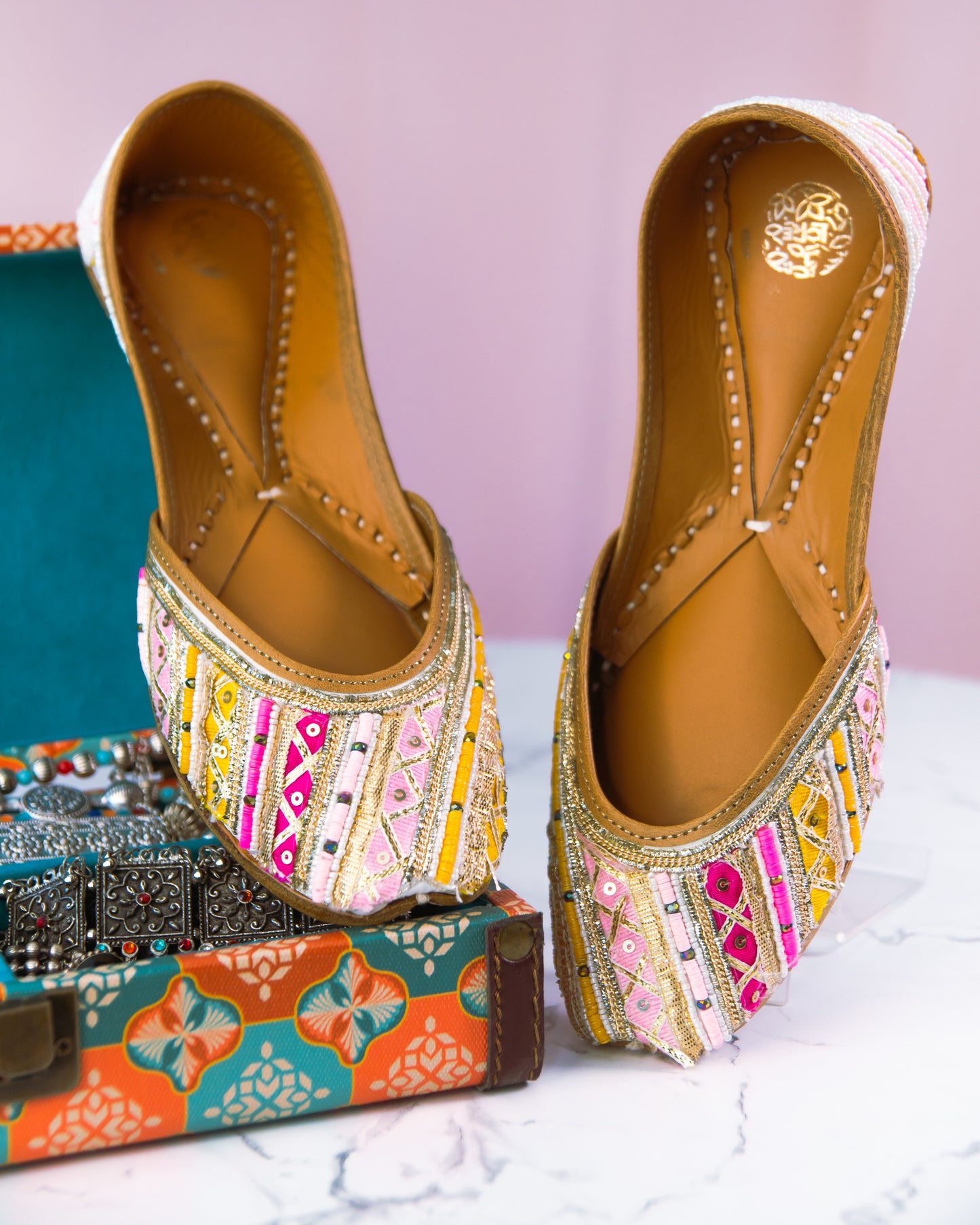 Multicolored Handworked Juttis