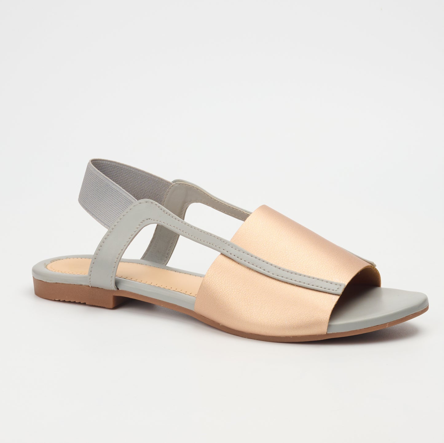 Grey Rose Gold Flats|Slingback flats for women